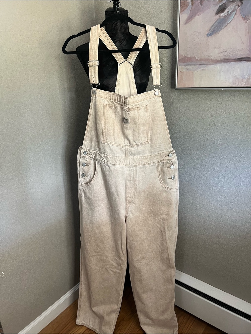 Levi's Cream Beige Women's Denim Overalls